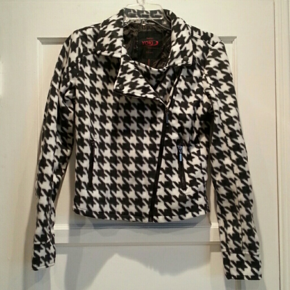 Asymmetrical zip fleece moto jacket NWOT